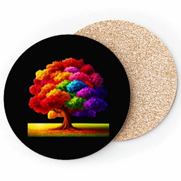 Discover Rainbow colours Spectrum Tree Coasters