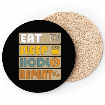 Discover Eat Sleep HODL Repeat – Crypto Life Design Coasters