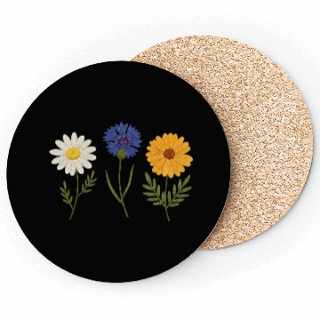 Discover Wildflower Trio Daisy Cornflower Marigold Coasters