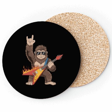 Discover Bigfoot Playing Guitar Rock On Sasquatch Coasters