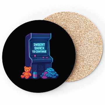 Discover Insert Snack to Continue Gamer Dad Neon Chaos Coasters