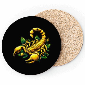 Discover yellow scorpion Coasters