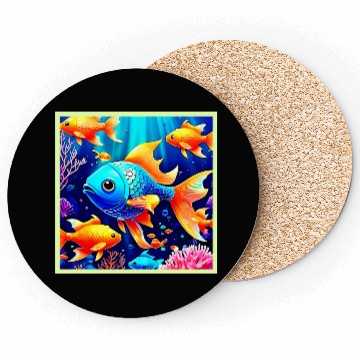 Discover Fantasy Fish Swim Design Coasters