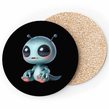 Discover Galactic Alien with Cosmic Aura Coasters