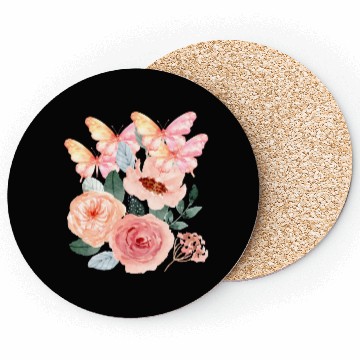 Discover Graphic floral butterflies Coasters