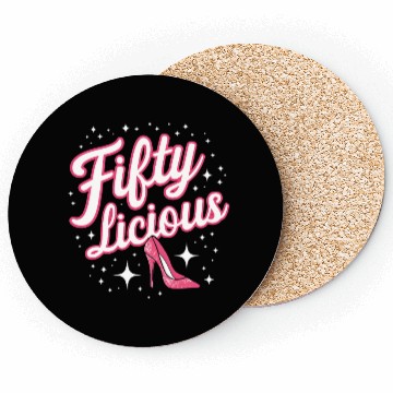 Discover Fifty-licious Squad Matching 50th Birthday Coasters