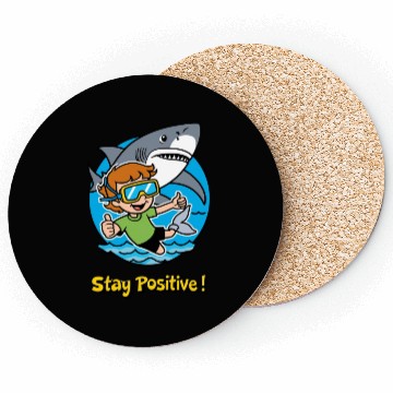 Discover Stay Positive | Motivational Typography & Inspirat Coasters