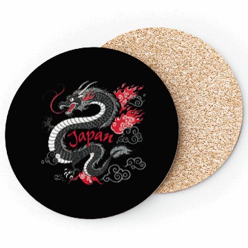 Discover Majestic Japanese Dragon Tattoo Style Art design Coasters