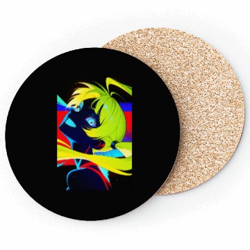 Discover Neon Cyberpunk Anime Aesthetic Coasters