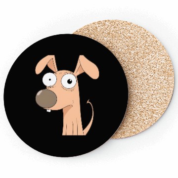 Discover Goofy Cartoon Dog with Bulging Eyes Coasters