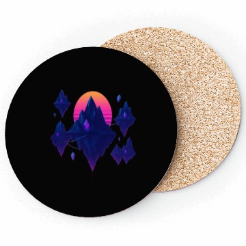 Discover Crystal Skies – Neon Floating Islands Coasters