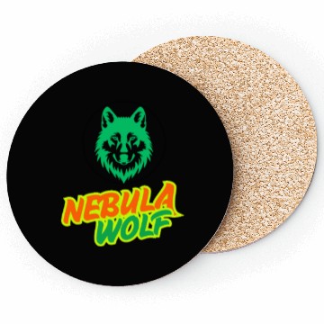Discover Nebula Wolf – Vibrant Rasta Gradient Wolf Graphic Coasters