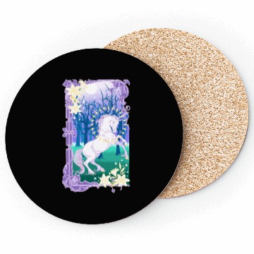 Discover Unicorn fantasy lilac moon Coasters