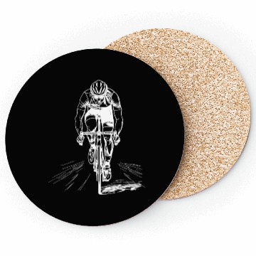Discover Cycling Guy Sketch Coasters