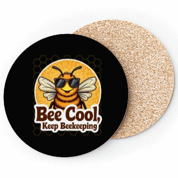 Discover Cool Beekeeper Bee with Sunglasses Coasters