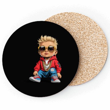 Discover Lil' Vibe – Hip-Hop Toddler Vector Art Coasters
