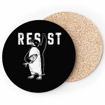 Discover Funny Protest Against Tariffs Resist Penguin Coasters
