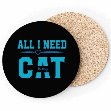 Discover Cat Lover  Blue Design Coasters