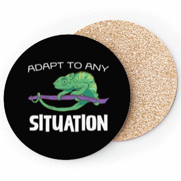 Discover Adapt to Any Situation Chameleon Illustration Coasters