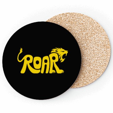 Discover Roar Bold Lion Typography for Strength and Coasters
