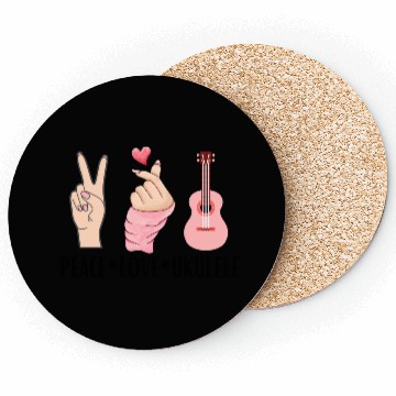 Discover peace love ukulele Coasters
