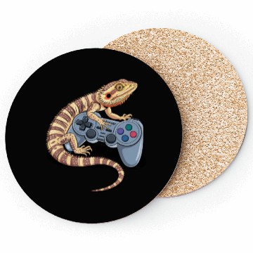 Discover Video Gaming Gamer Pogona Reptile Bearded Dragon Coasters