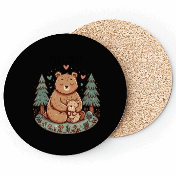 Discover Mama Bear Love – Cute Forest Hug Art Coasters
