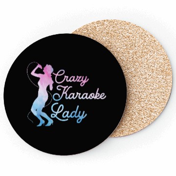 Discover Crazy Karaoke Lady Singer Singing Coasters