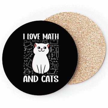 Discover I love math and cats For mathematician math geek Coasters