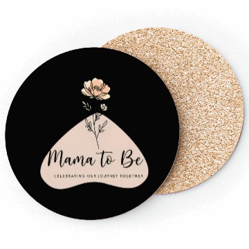 Discover Mama to Be flower line art for new mom Coasters