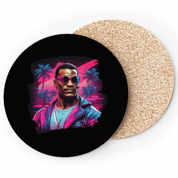Discover Neon Vibes - Retro Tropical Style Coasters