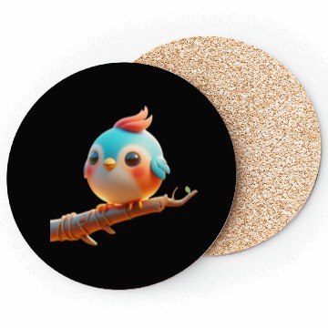 Discover Cute Little Bird Perched on a Branch Coasters