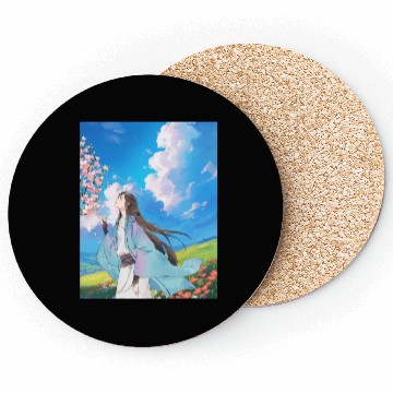 Discover Serene Blossom Anime Aesthetic Coasters