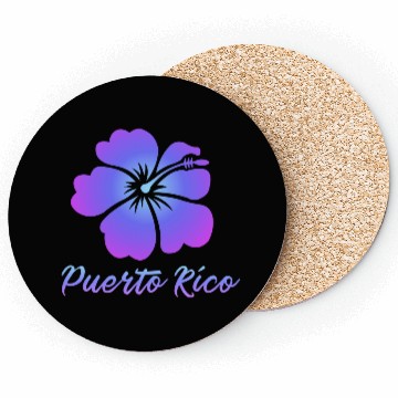 Discover Puerto Rico Hibiscus Coasters