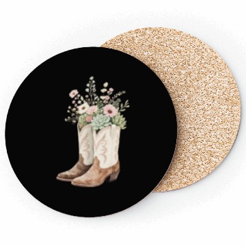Discover Boho Bloom Boots: Wildflower Cowgirl Style Coasters