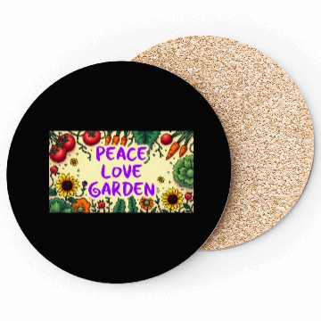Discover Peace, Love, Garden Coasters
