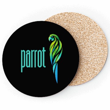 Discover a parrot in a gradient of green and blue colors Coasters