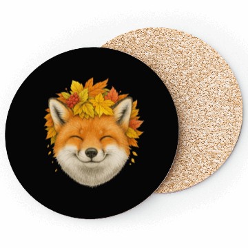 Discover Autumn Fox Smile Coasters