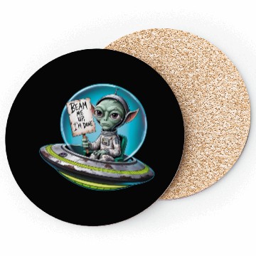 Discover UFO Mars beam me up Allien Coasters