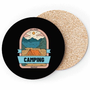 Discover Eat Sleep CAMPING Repeat – Retro Coasters