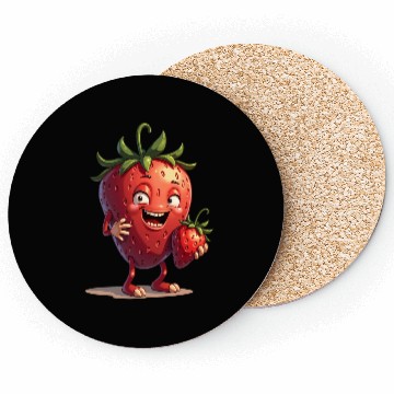 Discover Funny Strawberry Strawberries Fruits Coasters