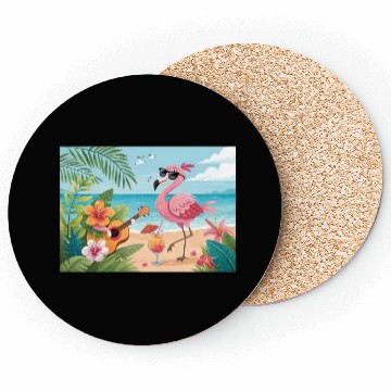 Discover Tropical flamingo party Coasters