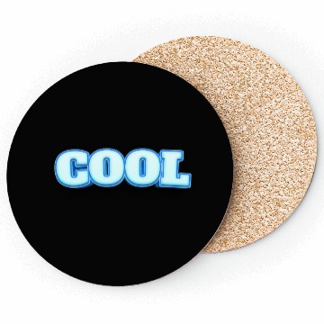 Discover COOL Ice Blue Bold Text Coasters