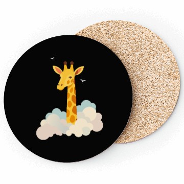Discover Gentle Giraffe Above the Clouds – Dreamy Motif Coasters