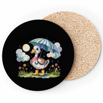 Discover Rainy Day Duck Design Coasters