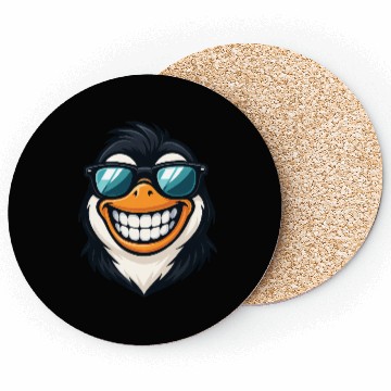 Discover Cool penguin sunglasses summer grin fun Coasters