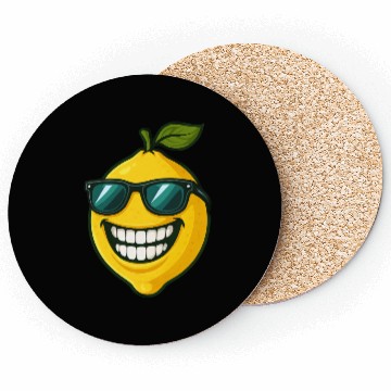 Discover Cool lemon sunglasses summer fruit smile Coasters