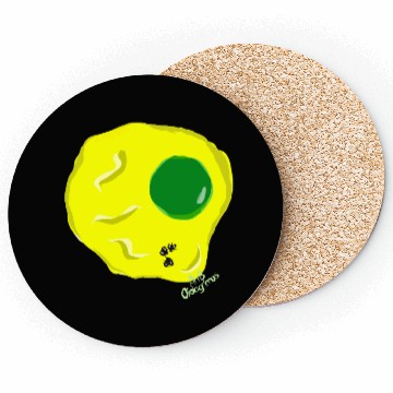 Discover Yellow and green fried egg and flies Coasters