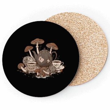 Discover Mushroom Tea Party Coasters