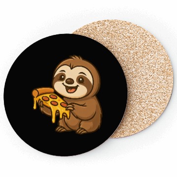 Discover Cute sloth cartoon pizza pizza lovers fun Coasters